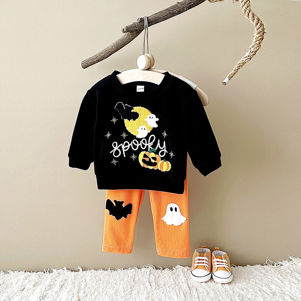 Pumpkin Ghost Bat Long Sleeve Top Set