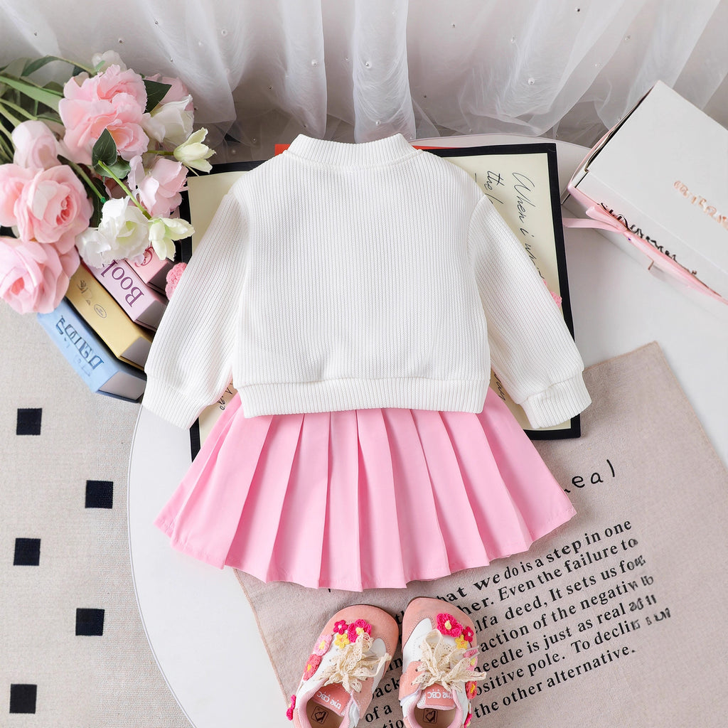 Bethany bow knit skirt set