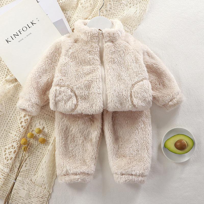 Fuzzy bear fleece set