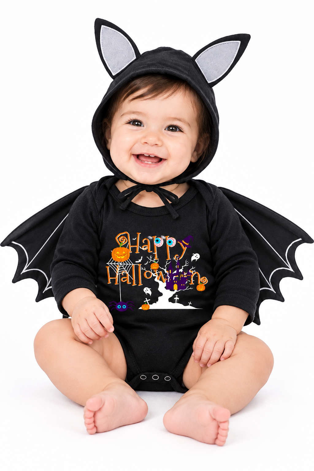 Baby Halloween Bat Bodysuit & Hat Costume Set