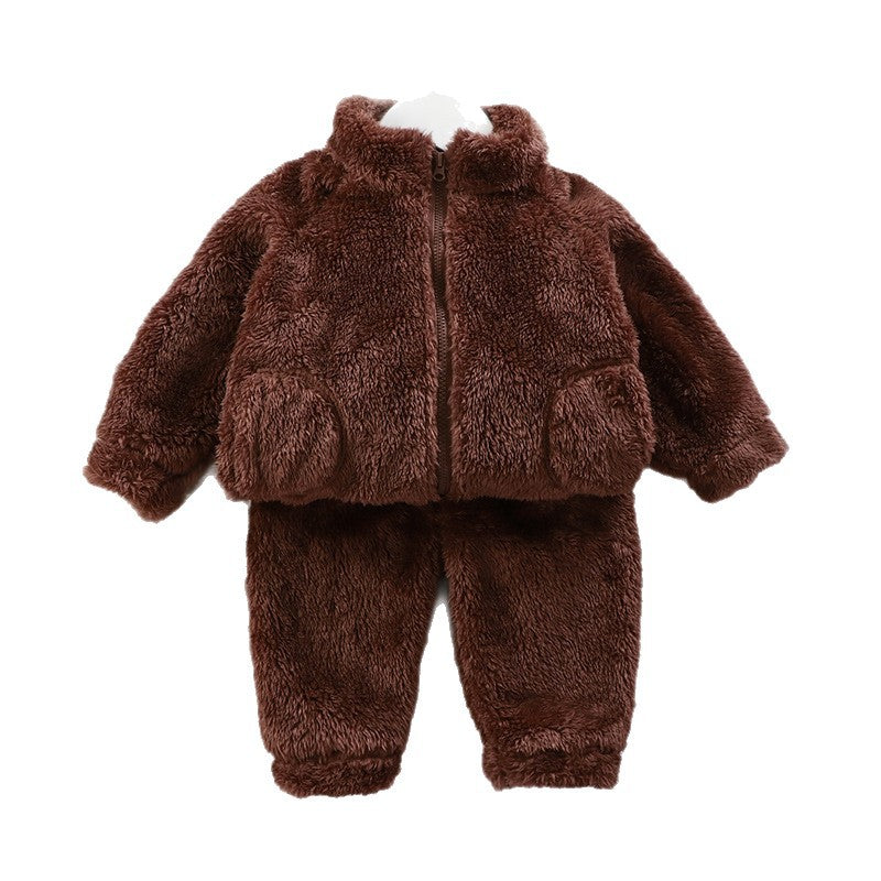 Fuzzy bear fleece set