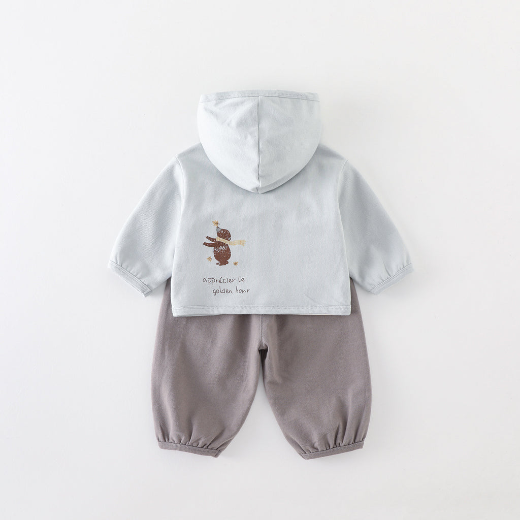 Boy's Set A-Class Baby Autumn Wear New Style Infant Outerwear Pants 3-Piece Clothing Kids Outfit
