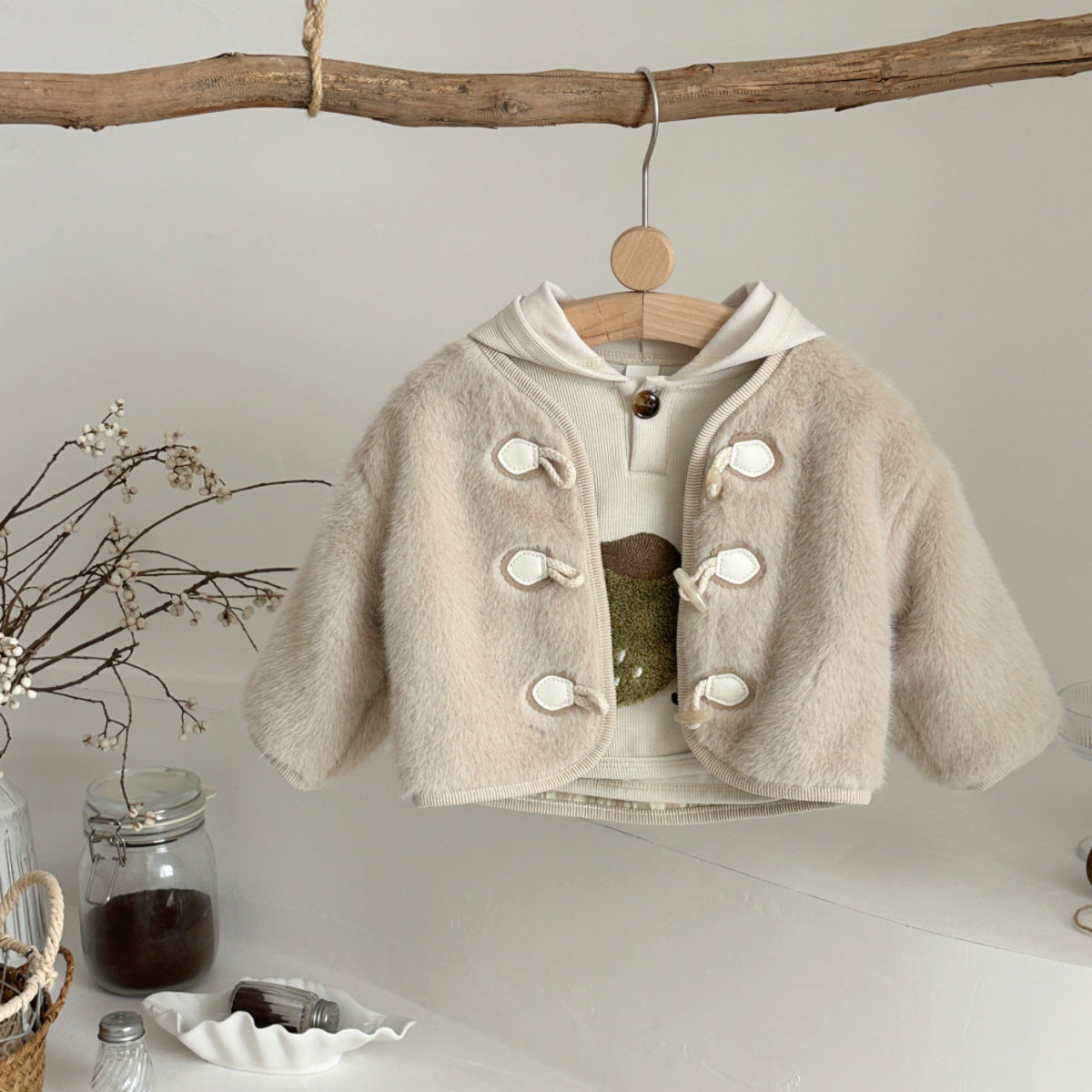 Apricot mink fur coat
