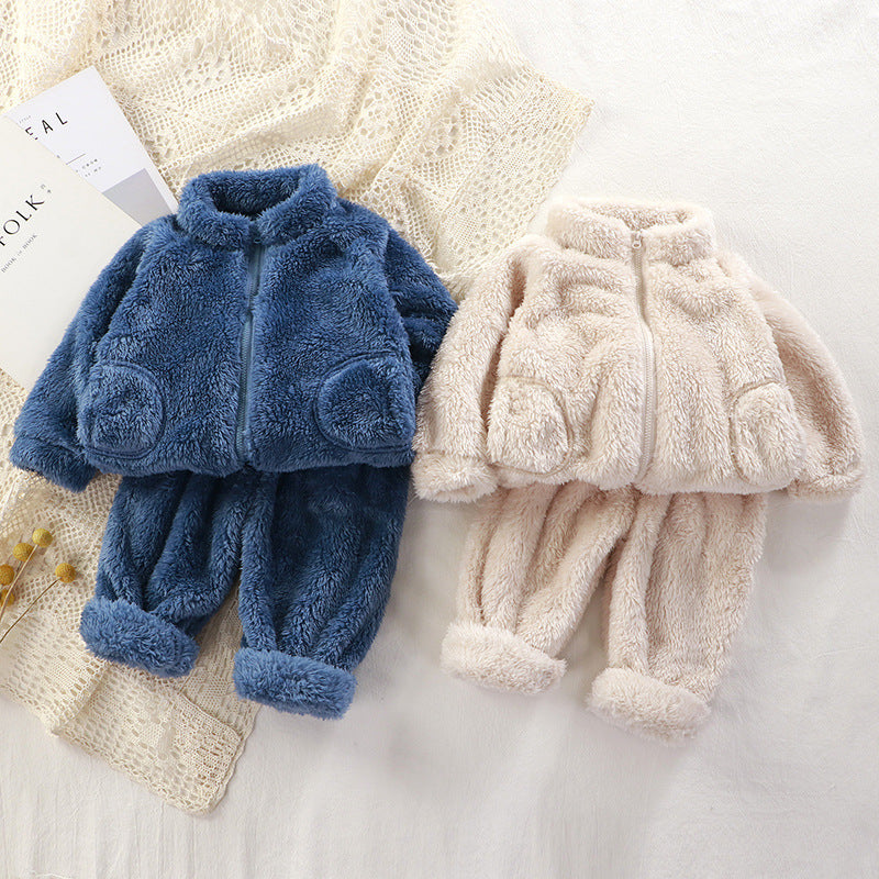 Fuzzy bear fleece set