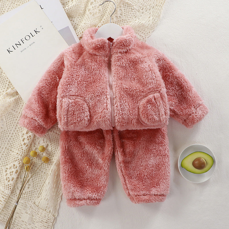 Fuzzy bear fleece set