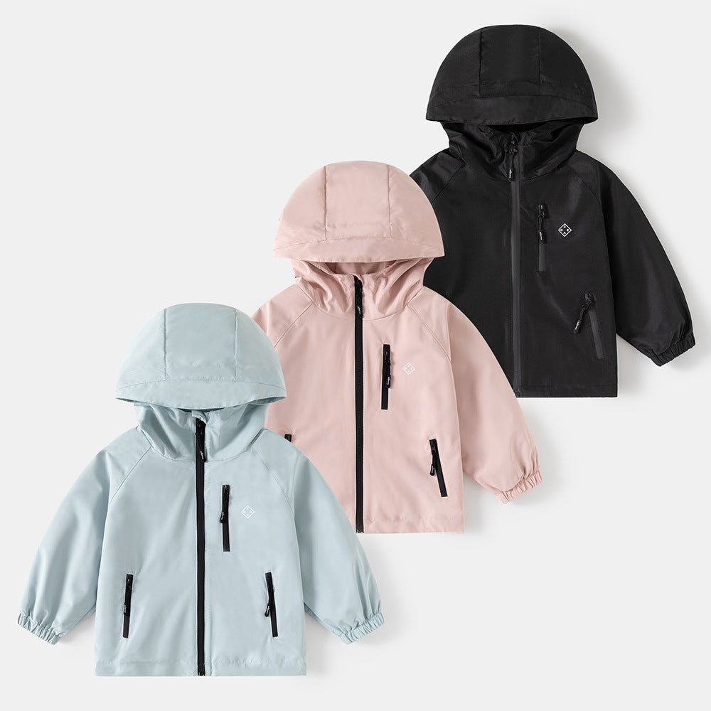 Children's Unisex Jacket Spring Autumn Outdoor Hooded Windbreaker Coat Fashion