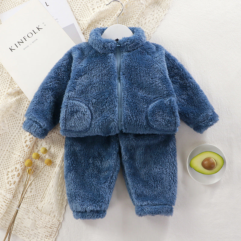 Fuzzy bear fleece set