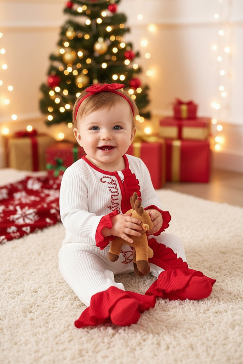 Christmas pleated jumpsuit