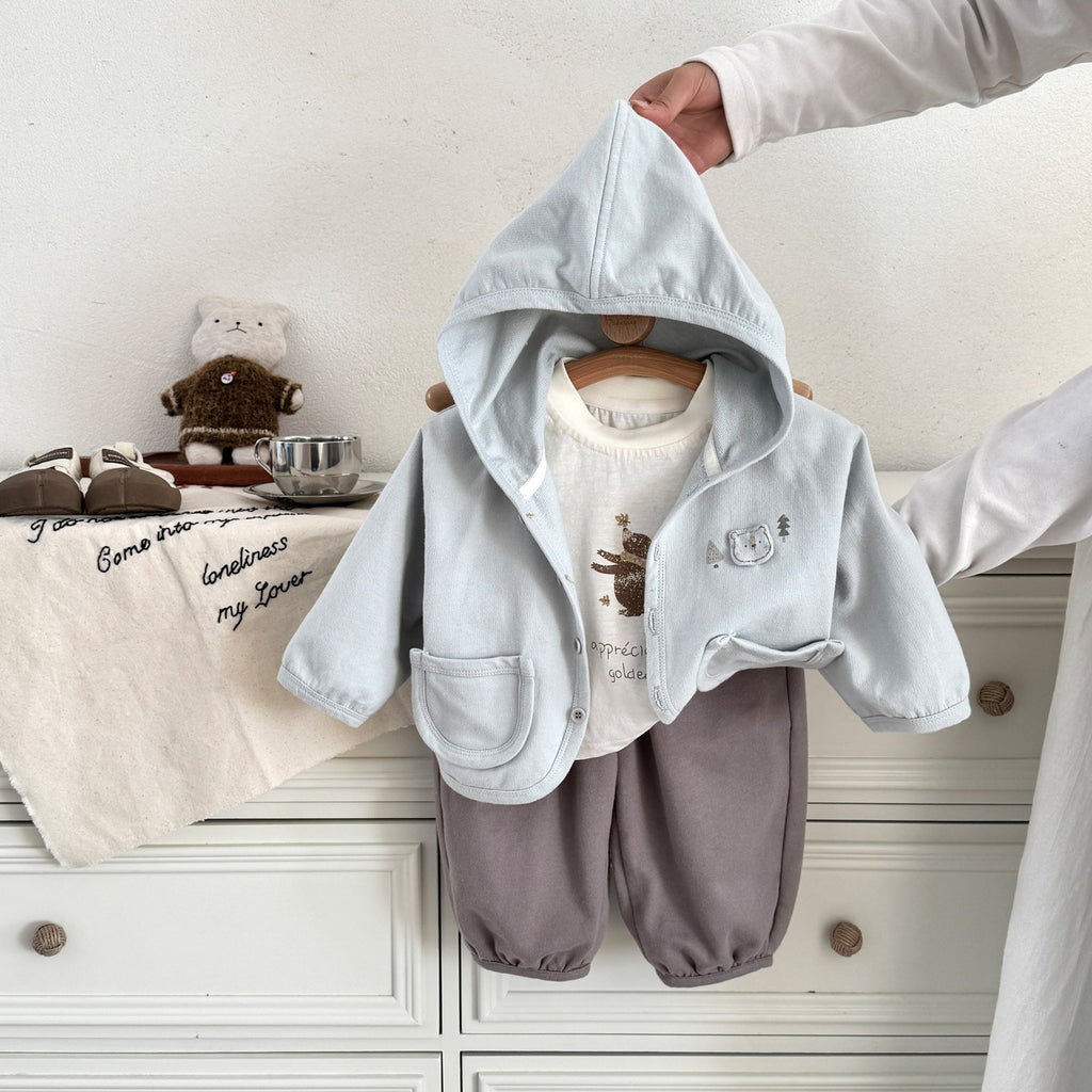 Boy's Set A-Class Baby Autumn Wear New Style Infant Outerwear Pants 3-Piece Clothing Kids Outfit
