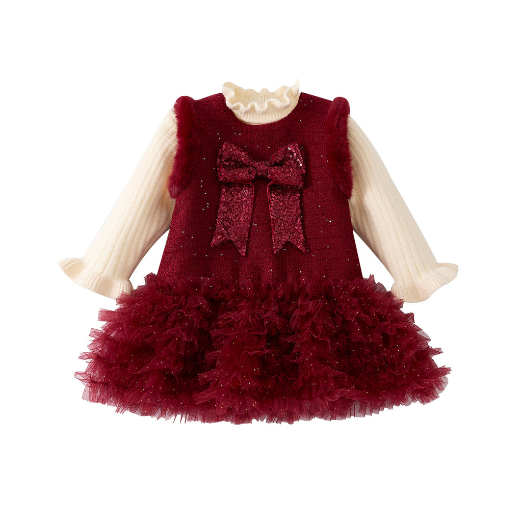 Vienna Velvet Bow Dress Set
