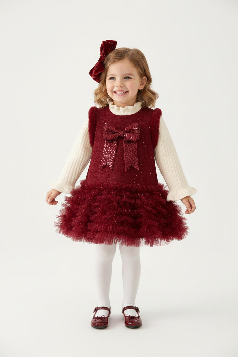 Vienna Velvet Bow Dress Set