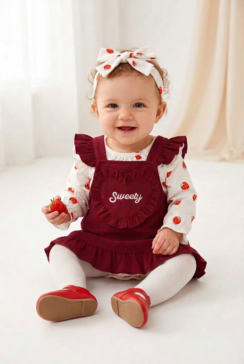 Little Sweet Heart Dress Set with Headband