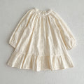 Girls' Dress Spring Autumn New Solid Color Long Sleeve Embroidered Dress Children's Princess Dress Kids Clothing