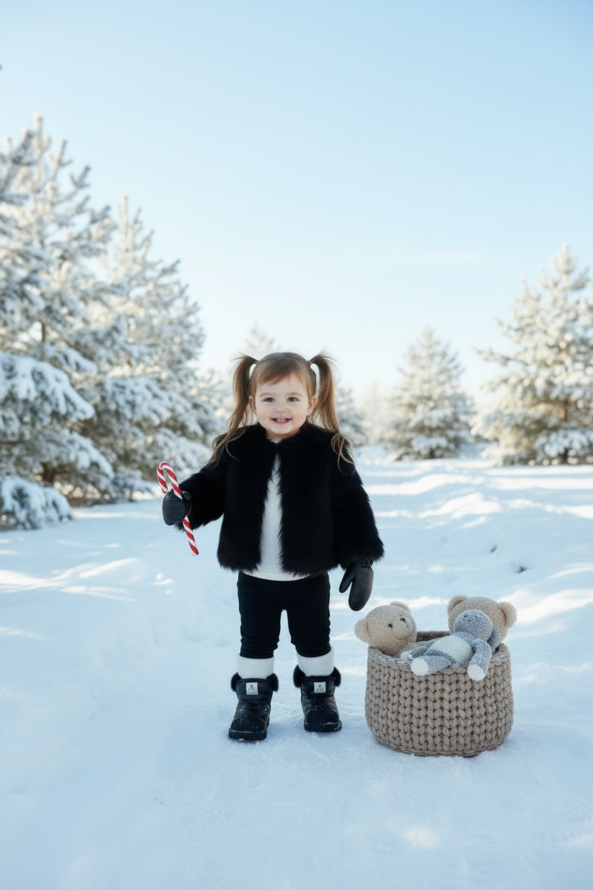 Winter Baby Girls Boys Snow Boots Warm Outdoor Children Boots Waterproof Non-slip Kids Plush Boots Infant Cotton Shoes