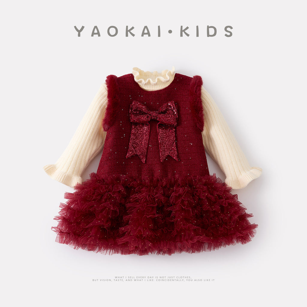 Vienna Velvet Bow Dress Set