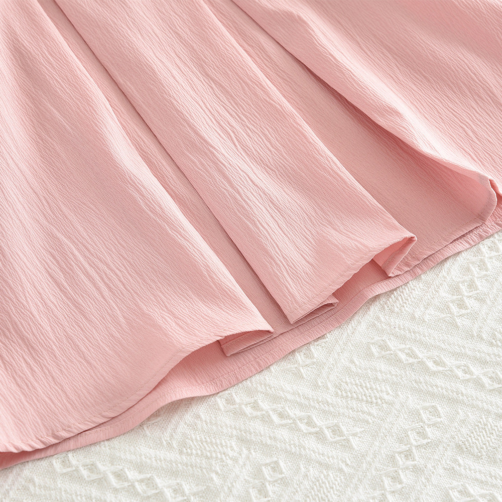 Cute Girls' A-Line Long Sleeve Dress with Bow and Pleats, Sweet Princess Style for Spring and Autumn