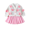 Bethany bow knit skirt set