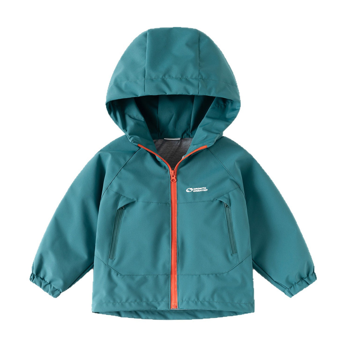 Children's Hooded Zip-Up Jacket with  Letter Design, Outdoor Spring Coat for Boys Medium to Large Sizes