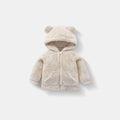 Children's Fleece Hooded Jacket Autumn Winter Warm Cozy Zip-Up Outerwear for Boys and Girls