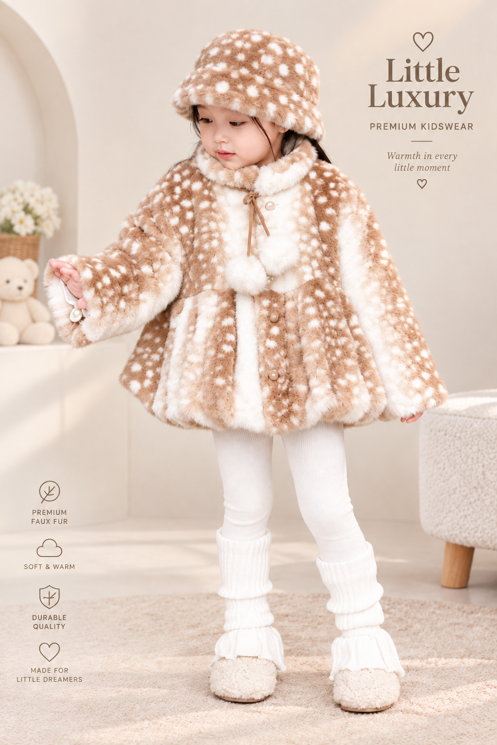 Dakota Deer Print Fur Jacket