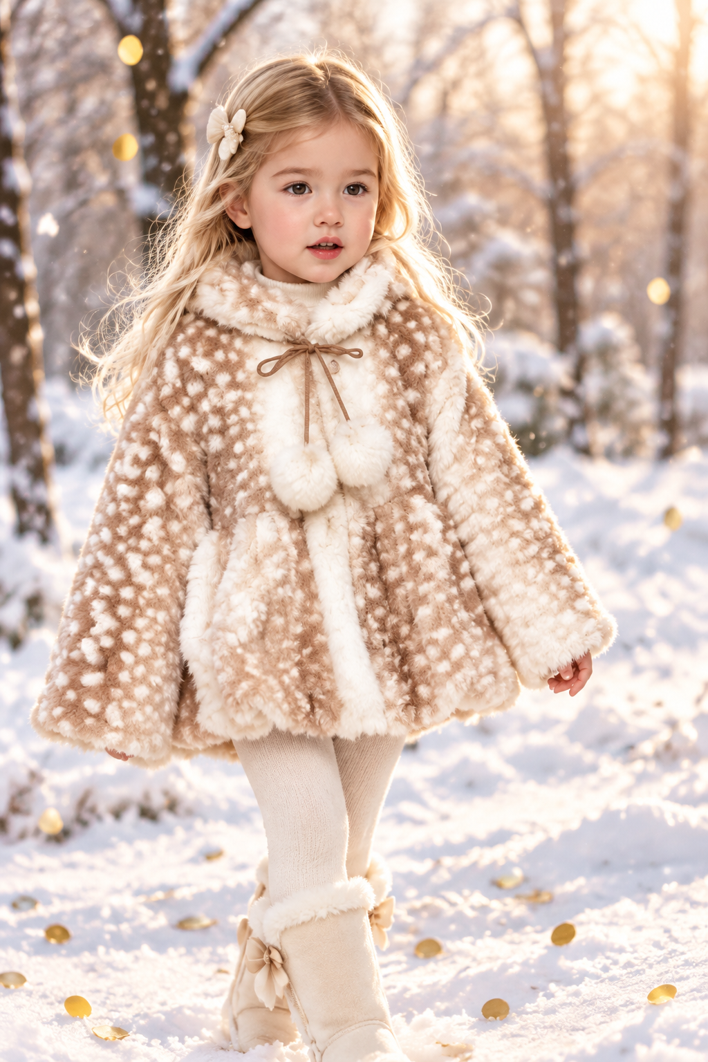Dakota Deer Print Fur Jacket