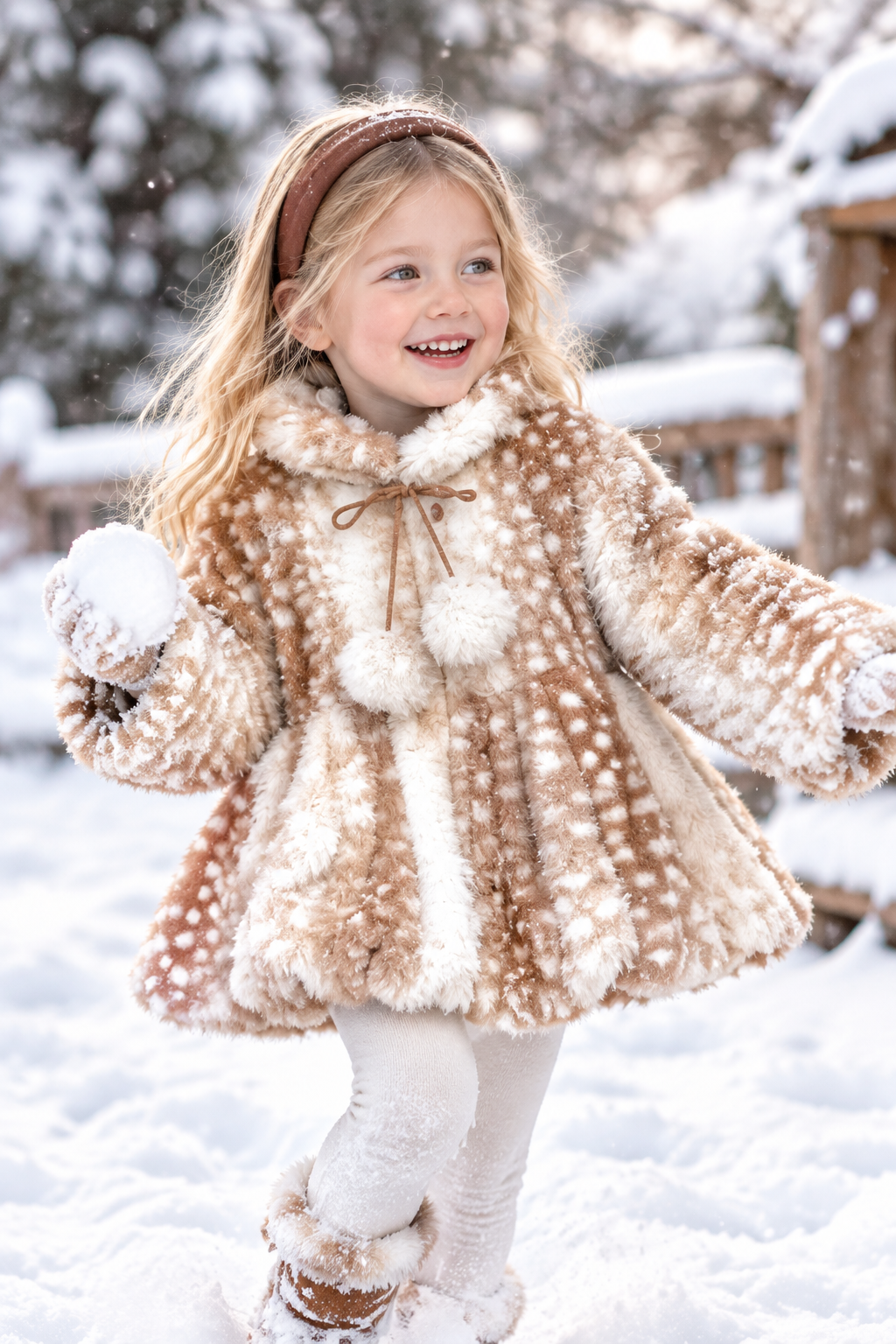Dakota Deer Print Fur Jacket