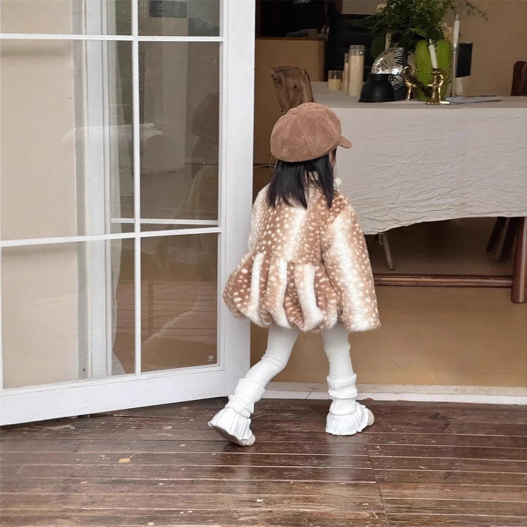 Dakota Deer Print Fur Jacket