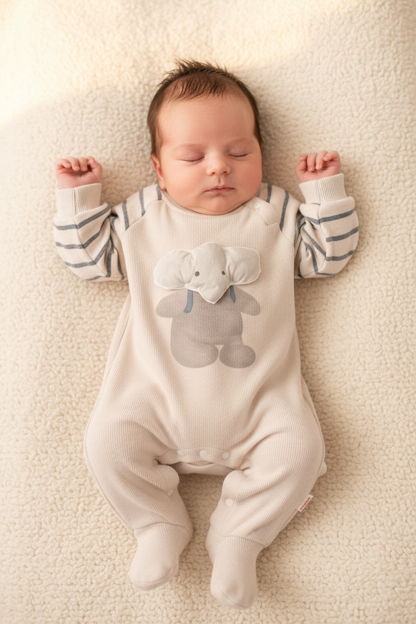 Baby in Elephant Romper