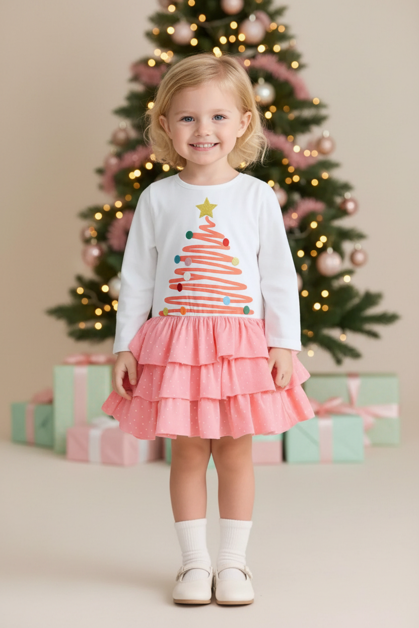 Children's Christmas Stocking Tulle Ruffle Dress Ad