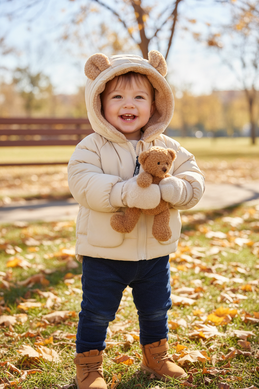 Cream Bear Ear Jacket