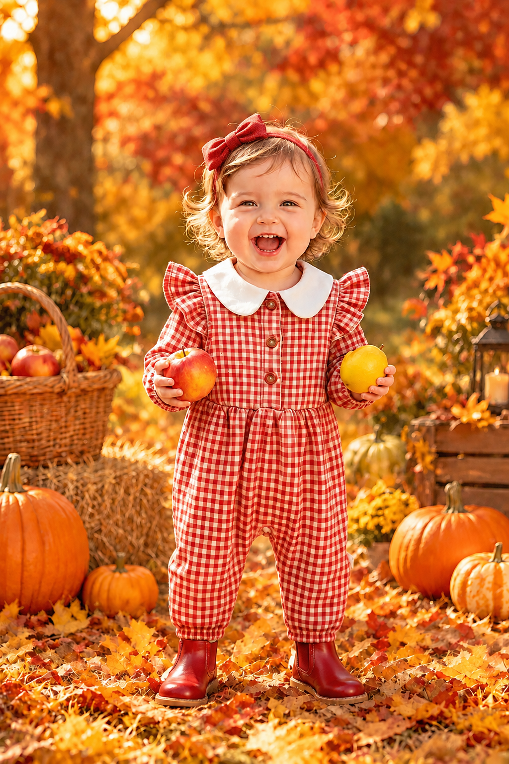 Gingham Ruffled onesie