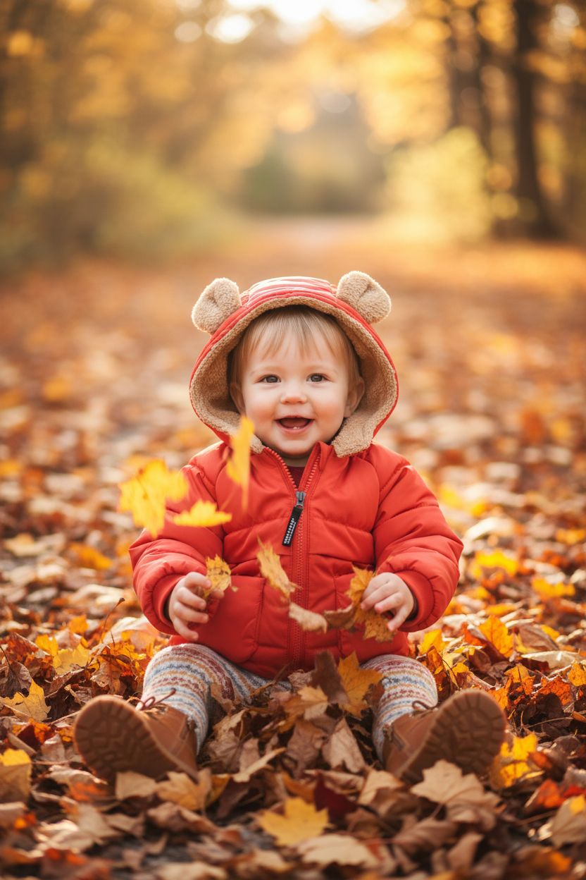Orange Bear Ear Jacket