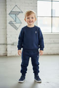 Toddler Boy in Navy Set with Navy Trainers